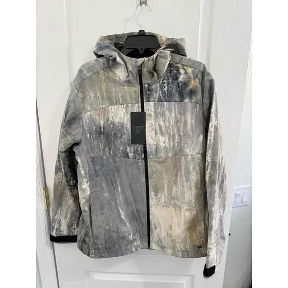 VRST Multicolor Abstract Print Hooded Jacket Medium On Trend Fashion